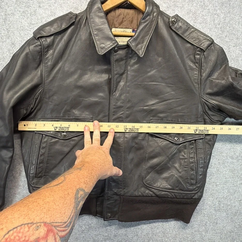 Vintage Schott Bros NYC A-2 Leather Flight Bomber Jacket Mens Size 48 USA